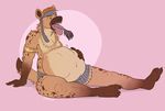  abdominal_bulge drooling full headband hyena jewelry junga male mammal open_mouth predator prey saliva soft_vore stomach tongue vore 