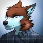  angiewolf anthro canine clothed clothing half-closed_eyes male mammal simple_background solo 