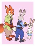  ambiguous_gender blue_eyes canine carrot clothed clothing disney female food fox green_eyes hoihoi judy_hopps lagomorph male mammal nick_wilde notepad rabbit vegetable writing zootopia 