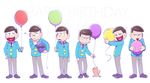  ;) bad_id bad_pixiv_id balloon bowl_cut brothers brown_hair cat closed_eyes happy_birthday heart heart_in_mouth lineup male_focus masc_(68mb) matsuno_choromatsu matsuno_ichimatsu matsuno_juushimatsu matsuno_karamatsu matsuno_osomatsu matsuno_todomatsu messy_hair multiple_boys object_hug one_eye_closed osomatsu-kun osomatsu-san sextuplets siblings smile triangle_mouth 