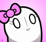  2016 cubewatermelon empty_eyes ghost gradient_background hair_bow hair_ribbon happstablook icon kristal_candeo low_res not_furry pink_background reaction_image ribbons simple_background solo spirit undertale video_games 