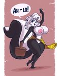  absurd_res anthro big_breasts black_and_white_fur black_fur breasts butt clothed clothing edit female fluffy fluffy_tail fur hair hi_res joelasko lactating mammal milk miz_ma&#039;m&#039;selle_hepzibah nipples pogo pussy skirt skunk solo text thick_thighs topless white_fur white_hair wide_hips 