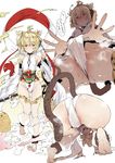  all_fours andira_(granblue_fantasy) animal_ears ass bare_shoulders barefoot blonde_hair blush breasts detached_sleeves erune from_behind from_below granblue_fantasy leotard leotard_pull looking_at_viewer monkey_ears monkey_tail pija_(pianiishimo) red_eyes short_hair small_breasts smoke soles solo steam tail translation_request wedgie 