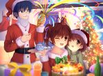  1boy 2023 2girls absurdres alternate_costume antenna_hair artist_name bespectacled blue_eyes blue_hair blurry blush blush_stickers bow box brown_eyes brown_hair cake christmas christmas_cake christmas_tree clannad closed_mouth commentary_request confetti couple cowboy_shot dango_daikazoku dated depth_of_field fake_beard fake_facial_hair fake_mustache family father_and_daughter food furukawa_nagisa gift gift_box glasses green_bow green_sweater hair_between_eyes hair_ribbon happy hat heads_together hetero highres hug husband_and_wife indoors key_season looking_at_another looking_at_viewer medium_hair mother_and_daughter multiple_girls okazaki_tomoya okazaki_ushio open_mouth party_hat party_popper ponytail purple_ribbon ribbed_sweater ribbon santa_costume santa_hat short_hair smile snowflake_print sweater teeth upper_body upper_teeth_only window |_| 