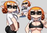absurd_res animal_humanoid areola bottomwear breasts cephalopod cephalopod_humanoid clothing eyewear female fingers glasses gray_impact hi_res humanoid inkling looking_at_viewer marine marine_humanoid mollusk mollusk_humanoid nintendo open_mouth pupils simple_background smile solo splatoon topwear