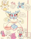  &lt;3 :3 english_text eyelashes fangs feral horn mega_audino mega_evolution nidorina nidorino nintendo pok&eacute;mon red_eyes simple_background text video_games white_background 