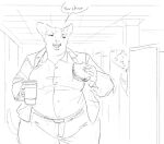 2022 anthro beverage blush burger ceiling cettus clothed clothing coffee coffee_cup container cougar cubicle cup dialogue domestic_cat dress_shirt duo english_text felid feline felis female food fully_clothed hairless hairless_cat holding_beverage holding_burger holding_container holding_cup holding_food holding_object inside jacket male mammal necktie obese obese_anthro obese_female office overweight overweight_anthro overweight_female peterbald pillar sad shirt sigfrid_brandvold sketch smug speech_bubble text topwear