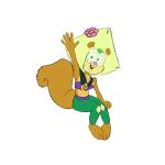 1:1 2021 3_toes 5_fingers accessory anthro barefoot brown_body brown_fur buckteeth cartoon_network digital_drawing_(artwork) digital_media_(artwork) dumbochumbo feet female fingers flower flower_in_hair fur fusion gesture green_eyes green_hair hair hair_accessory hi_res looking_at_viewer mammal midriff nickelodeon open_mouth peridot_(steven_universe) pink_nose plant rodent sandy_cheeks sciurid simple_background sitting solo species_transformation spongebob_squarepants steven_universe teeth toes transformation tree_squirrel waving waving_at_viewer white_background