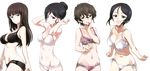  :d akiyama_yoshiko arms_up black_bra black_hair black_panties blue_eyes bra breasts brown_eyes brown_hair chouno_ami cropped curly_hair girls_und_panzer hair_bun hand_on_own_cheek highres isuzu_yuri kurashima_tomoyasu large_breasts lingerie long_hair looking_at_viewer mature multiple_girls navel nishizumi_shiho non-web_source open_mouth panties pink_bra pose short_hair side-tie_panties small_breasts smile straight_hair strap_gap transparent_background underwear underwear_only white_bra white_panties 