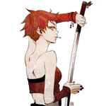  character_request komae0611 long_hair red_hair short_hair solo sword 