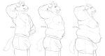 2022 abs anthro belly big_belly briefs briefs_only bulge cettus clothed clothing fat_rolls felid fit_to_fat flexing hi_res holding_belly kliment_glazkov male mammal monochrome moobs muscular muscular_anthro muscular_male nipples obese obese_anthro obese_male overweight overweight_anthro overweight_male pecs saber-toothed_tiger sad sequence side_view sketch smile solo tail topless underwear underwear_only weight_gain weights