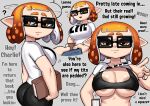 absurd_res animal_humanoid areola bottomwear breasts cephalopod cephalopod_humanoid clothing english_text eyewear female fingers glasses gray_impact hi_res humanoid inkling looking_at_viewer marine marine_humanoid mollusk mollusk_humanoid nintendo open_mouth pupils simple_background smile solo splatoon text topwear