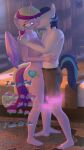 3d_(artwork) absurd_res anthro antonsfms areola biped breasts clothed clothing digital_media_(artwork) duo equid equine female fingers friendship_is_magic hair hasbro hi_res horn husband_and_wife kissing male mammal married_couple my_little_pony nipples nude princess_cadance_(mlp) pupils shining_armor_(mlp) thick_thighs winged_unicorn wings