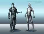  alien anatomy armor benjamin_sjoberg blue_background concept_art forerunner gradient_background halo_(series) highres power_armor science_fiction 