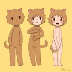 animal_humanoid anthro anthro_to_humanoid cat_humanoid covering covering_crotch domestic_cat felid felid_humanoid feline feline_humanoid felis female hi_res humanoid mammal mammal_humanoid nekobungi nude solo species_transformation transformation