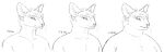 2021 anthro bust_portrait cettus clothed clothing domestic_cat felid feline felis hair hairless hairless_cat hakon_brandvold male mammal monochrome overweight overweight_anthro overweight_male peterbald portrait sequence sketch solo topless weight_gain weights
