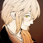  blonde_hair character_request glasses komae0611 long_hair male_focus solo yellow_eyes 