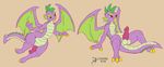  2016 arashidrgn balls claws dragon errection friendship_is_magic green_eyes male my_little_pony nude penis scalie simple_background solo spike_(disambiguation) spike_(mlp) wings 