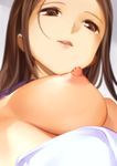  akisa_(12023648) areolae bad_id bad_pixiv_id blurry breasts close-up depth_of_field lips looking_at_viewer medium_breasts nipples original parted_lips shirt_lift sketch solo 