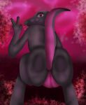 anthro butt female generation_7_pokemon genitals harrysparkle hi_res looking_at_viewer nintendo nude pokemon pokemon_(species) pussy salazzle solo tail