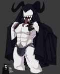 anthro cloak clothing genitals hi_res humanoid jockstrap male mr_sharky muscular muscular_anthro muscular_male solo underwear