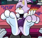 3_toes absurd_res anthro barefoot blaze_the_cat domestic_cat feet felid feline felis female foot_focus fur hi_res mammal mintytempest purple_body purple_fur sega soles sonic_the_hedgehog_(series) the_murder_of_sonic_the_hedgehog toes