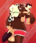 anthro anus balls bear bearinvernal belly big_balls big_penis butt christmas claws duo fangs genitals hi_res holidays huge_penis male male/male mammal obese obese_anthro obese_male overweight overweight_anthro overweight_male pawpads paws penis polar_bear prepuce size_difference smile teeth ursine vein veiny_penis