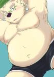 2024 absurd_res anthro bear belly big_belly blush clothing hi_res kemono leib_(tas) lifewonders male mammal moobs navel nazebesu_hobby nipples overweight overweight_male polar_bear simple_background solo tokyo_afterschool_summoners underwear undressing ursine