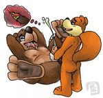  anal anal_penetration anthro anus backsack balls banjo-kazooie banjo_(banjo-kazooie) bear blue_eyes bowserboy101 brown_fur butt conker conker&#039;s_bad_fur_day cum cum_in_foreskin cum_in_mouth cum_inside cum_on_face cumshot duo erection fur hair internal male male/male mammal nude open_mouth orgasm penetration penis sex simple_background size_difference video_games 