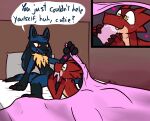 &lt;3 &lt;3_eyes 2024 4_fingers alex_(minty_ace) anthro anthro_on_anthro anthro_penetrated anthro_penetrating anthro_penetrating_anthro bed big_penis black_body black_fur black_inner_ear black_nose blue_body blue_fur bodily_fluids brown_pupils canid canine cutaway cute_fangs duo erection fingers fur furniture generation_4_pokemon genital_fluids genitals gloves_(marking) handjob interspecies kobold leg_markings looking_down lucario lying male male/male male_penetrated male_penetrating male_penetrating_male mammal markings motion_lines multiple_angles nintendo nude on_bed on_front open_mouth orange_body orange_scales penetration penile penis pillow pink_penis pokemon pokemon_(species) precum pupils red_body red_eyes red_pupils red_scales scales scalie sex sitting smile smirk socks_(marking) ultilix under_covers yellow_body yellow_eyes yellow_fur