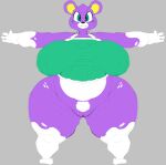 absurd_res animal_crossing anthro bear big_breasts bottomless bottomless_anthro bottomless_female breasts clothed clothing female freckles fur genitals hi_res mammal megan_(animal_crossing) model_sheet multicolored_body multicolored_fur nintendo ponk purple_body purple_fur pussy solo t-pose thick_thighs two_tone_body two_tone_fur