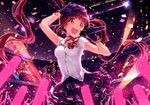  brown_eyes brown_hair concert gloves glowstick idolmaster idolmaster_million_live! ima_(lm_ew) long_hair matsuda_arisa microphone open_mouth smile solo twintails 