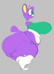 absurd_res animal_crossing bear big_butt bottom_heavy bottomless breasts butt clothed clothing female freckles fur hi_res huge_butt mammal megan_(animal_crossing) multicolored_body multicolored_fur nintendo ponk purple_body purple_fur side_view tail two_tone_body two_tone_fur