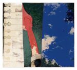 2others blue_sky border cloud collage commentary day grabbing_another&#039;s_hand hand_grab highres ka_(marukogedago) lined_paper multiple_others original out_of_frame outdoors short_sleeves sky tree white_border 