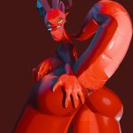 absurd_res anthro anus big_butt breasts butt claws curvy_figure digital_media_(artwork) dragon female genitals hi_res horn looking_at_viewer mythological_creature mythological_scalie mythology nipples nude ppmp puffy_anus scalie simple_background solo spreading tail thick_thighs wide_hips