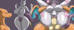 absurd_res anthro blush breasts charizard duo enigi09 erection featureless_breasts female female_penetrated full_nelson generation_1_pokemon genitals hi_res legendary_pokemon male male/female male_penetrating male_penetrating_female mewtwo nintendo orange_body penetration penile penile_penetration penis pokemon pokemon_(species) purple_body pussy sex standing standing_sex tongue tongue_out vaginal vaginal_penetration