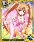  blush breasts card_(medium) chess_piece choker dress hairband high_school_dxd large_breasts long_hair official_art open_mouth orange_hair pink_dress purple_eyes rook_(chess) shidou_irina smile solo trading_card twintails very_long_hair 