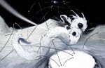  animal animal_focus arrow_(symbol) black_sky creature highres kamikiririp no_humans original outdoors sky white_fur 