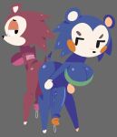 animal_crossing anthro ass_to_ass big_breasts big_penis black_eyelashes black_eyes black_nose blue_body blue_breasts blue_ears blue_fur blue_penis blue_spikes blue_tail bodily_fluids bottomless breasts brown_body brown_breasts brown_ears brown_eyelids brown_fur brown_penis brown_spikes brown_tail butt clothed clothing duo eulipotyphlan eyelashes feet freckles freckles_on_face fur genital_fluids genitals glans glistening glistening_breasts glistening_butt glistening_genitalia glistening_glans glistening_penis glistening_spikes green_clothing green_topwear gynomorph hand_on_knee hand_on_leg hedgehog hi_res huge_penis hyper hyper_genitalia hyper_penis intersex leaning leaning_forward looking_at_another looking_back lottieplus mabel_able mammal nintendo orange_cheeks orange_glans penis pink_clothing pink_glans pink_topwear precum sable_able short_tail sibling_(lore) sister_(lore) sisters_(lore) spikes tail tan_face tan_feet tan_inner_ear topwear topwear_only vein veiny_penis