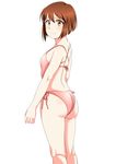  ass bad_id bad_pixiv_id brown_eyes brown_hair casual_one-piece_swimsuit from_behind hagiwara_yukiho highres idolmaster idolmaster_(classic) one-piece_swimsuit short_hair solo swimsuit tokage_(lovemaster9029) 