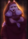 absurd_res anthro belly big_breasts bovid braindeadkara breasts caprine clothing deltarune eyewear female glasses goat headgear headwear hi_res humanoid lipstick makeup mammal nun religious_clothing religious_headwear sig solo thick_thighs toriel undertale_(series)