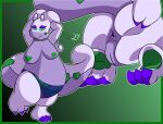 &lt;3 3_toes anthro anus areola breasts butt claws clothing feet female feral generation_6_pokemon goodra green_eyes hi_res nintendo panties pawpads paws pinup pokemon pokemon_(species) pose slit solo spread_butt spreading tail toes underwear velvet706 velvet_the_gooey_dragon
