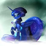  blue_fur clothing cyan_eyes equine feathers female fur hair hooves horn long_hair luna_(disambiguation) madacon mammal my_little_pony solo standing winged_unicorn wings 