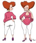  2015 anthro big_breasts big_butt breasts butt canine cleavage clothed clothing disney female goof_troop hi_res looking_at_viewer mammal mature_female mother parent peg_pete smile solo thaman 