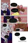 angry bastriw canid canine canis clothing comic dialogue green_eyes heterochromatic_eyes hi_res male mammal murid murine nico_(bastriw) rat rodent text wolf yellow_eyes