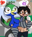 animal_crossing anthro avian bird breast_grab breasts clothed clothed_sex clothing duo female half-closed_eyes hand_on_breast human julia_(animal_crossing) klutzatdusk leg_grab looking_pleasured male male/female mammal narrowed_eyes nintendo nude one_leg_up ostrich penetration public public_sex raised_leg ratite sex vaginal vaginal_penetration villager_(animal_crossing)