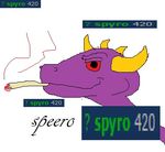  digital_media_(artwork) dragon drugs horn marijuana meme purple_skin scalie spyro spyro_the_dragon video_games 
