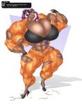 abs animal_humanoid big_breasts big_muscles bottomwear breasts brown_body brown_skin cephalopod cephalopod_humanoid cleavage clothed clothing dialogue dialogue_box dullvivid electronics english_text fangs female fingerless_gloves footwear gloves handwear headphones hi_res high_heels huge_breasts huge_muscles humanoid hyper hyper_muscles inkling marina_(splatoon) marine marine_humanoid mollusk mollusk_humanoid muscle_tone muscular muscular_female muscular_humanoid nintendo pants pseudo_hair simple_background solo splatoon teeth tentacle_hair tentacles text text_box torn_bottomwear torn_clothing torn_jacket torn_pants vein veiny_muscles white_background wide_eyed