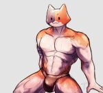 :3 anthro calico_cat clothed clothing domestic_cat epic_games felid feline felis fortnite hi_res jockstrap jockstrap_only male mammal meowscles muscular sitting solo solo_focus tododaf topless underwear underwear_only