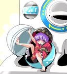  &gt;_o anger_vein barefoot bowl bowl_hat clenched_teeth gashapon hat highres japanese_clothes kimono minigirl one_eye_closed purple_eyes purple_hair shinapuu short_hair solo sukuna_shinmyoumaru teeth touhou vending_machine 